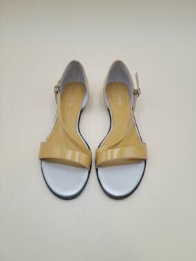 Enzo Angiolini I-BOOGIEDOWN Women's Size 6M Yellow Patent Leather d'Orsay Sandal